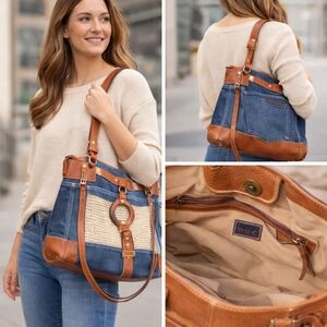 b.o.c. Brown and Blue Women's Bag